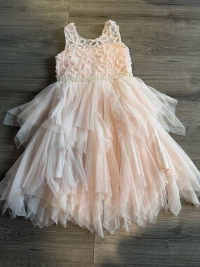 American Princess Blush Pink Tulle Lace Bodice Dress